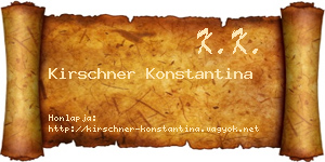 Kirschner Konstantina névjegykártya